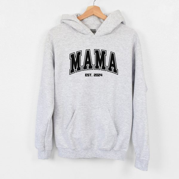 Personalized Mama Est. 2024, Customized Hoodie For Expecting Mothers, Cute New Mother Gift Idea, Pregnancy Announcement Sweatshirt
