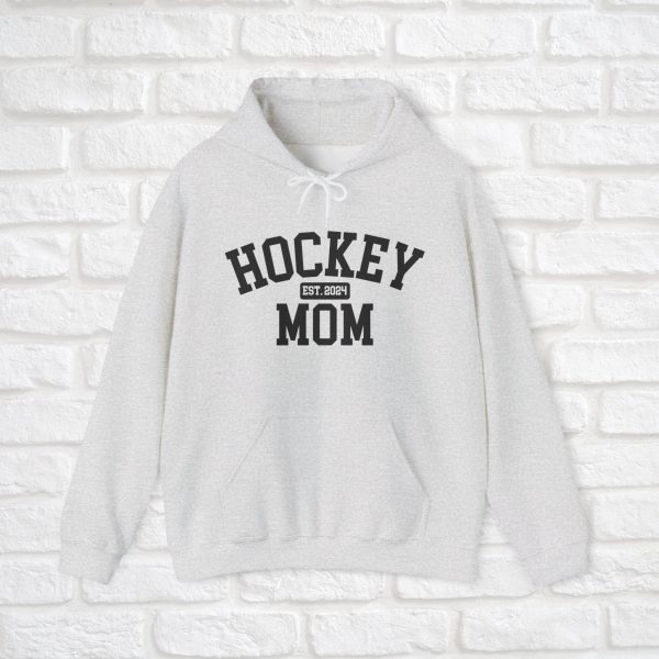 Hockey Mom Hoodie, Custom Hockey Mom Est. 2024, Personalized Sports Mama Hooded Sweatshirt, Game Day Apparel, Gift For Hockey Mom