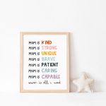 MOM affirmations, mom wall art, Mothers Day Print, Mothers Day Gift, Mom Quote, kids mom gift, kids wall art, artprintsfactory, Mom