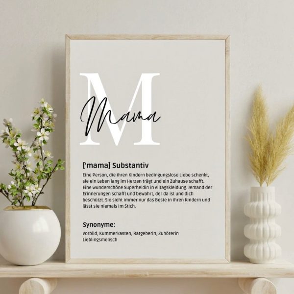 Poster mural “Mom” Definition 4 variants - beige and gray - Mothers Day , Mothers Day gift , Thank you Mom,Mom - pdf