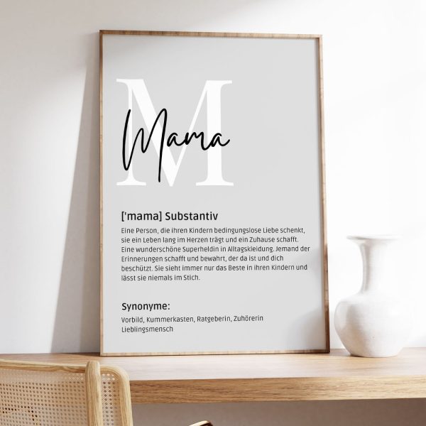 Poster mural “Mom” Definition 4 variants - beige and gray - Mothers Day , Mothers Day gift , Thank you Mom,Mom - pdf