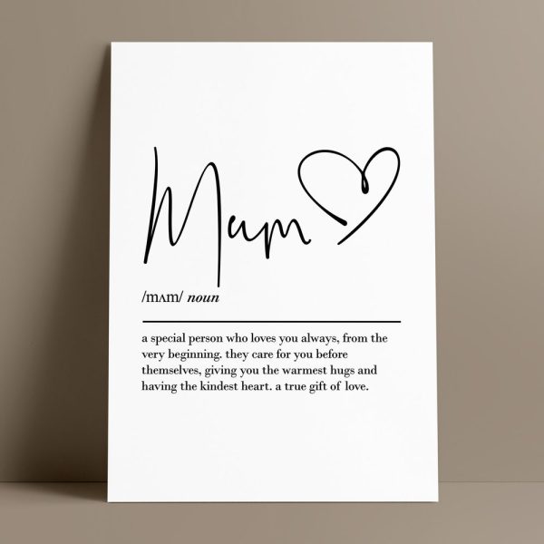 Mum definition, printable wall art,, mum gift, mum birthday gift, gift from daughters, gift for her, mum print