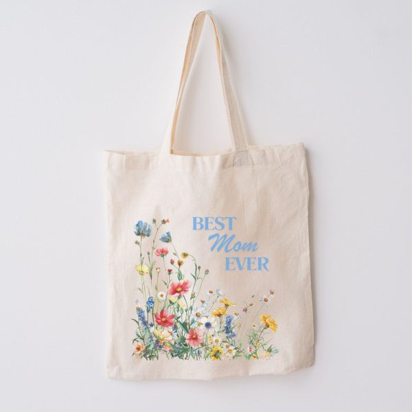 Mothers Day Gift 2024 "Best Mom Ever" Canvas Tote Bag - Perfect Eco-Friendly Shopping & Errands Bag for Mom, gift ideas, shopping bag