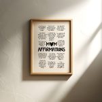 Mom Daily Affirmations Printable Wall Art Affirmation Poster Mothers Day Gift Positive Quotes Instant Gift for Moms