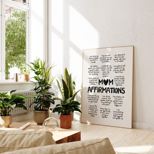Mom Daily Affirmations Printable Wall Art Affirmation Poster Mothers Day Gift Positive Quotes Instant Gift for Moms