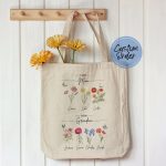 First Mom Now Grandma Tote Bag, Gift For Grandma, Mothers Day Gift, Nana Gift, Personalized Floral Tote Mom Gift, Gift for Nana