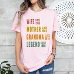 Personalized Mom Grandma Shirt, Mothers Day Shirt, Wife Mother Grandma Legend, Grandmother Custom Dates, Funny Mom Birthday Gift for women