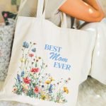 Mothers Day Gift 2024 "Best Mom Ever" Canvas Tote Bag - Perfect Eco-Friendly Shopping & Errands Bag for Mom, gift ideas, shopping bag