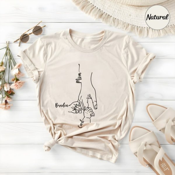 Custom Mom Shirt From Children, Personalized Mom & Kids Hands Shirt, Family With Kids Names, Mothers Day Gift From Kids, Mom Kids Hands Tee