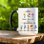Personalized First Mom Now Grandma Gift, Flower Birth Month Garden Mug, Custom Mom Grandma Garden Mug, Gift For Mom, Gift For Mothers Day