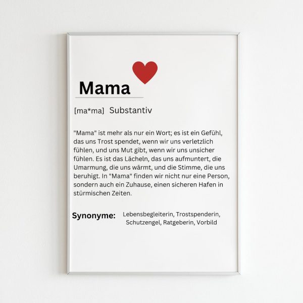 Mama Poster, Definition Mama, Gift, Poster for the Living Room