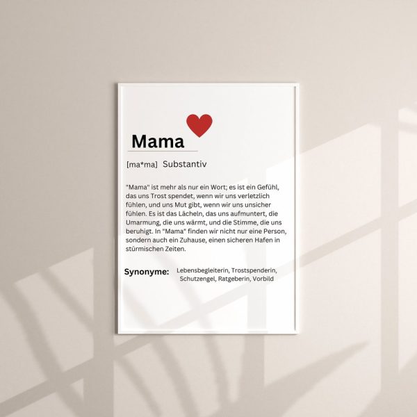 Mama Poster, Definition Mama, Gift, Poster for the Living Room