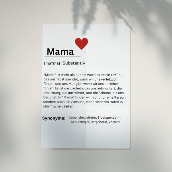 Mama Poster, Definition Mama, Gift, Poster for the Living Room