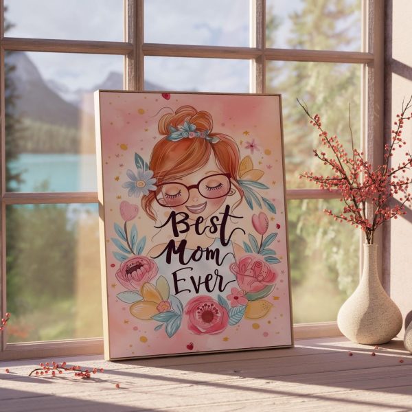 Best Mom Ever Art Print Mothers Day Gift Best Mom Poster Best Mom Canvas Gift For Mother Personal Gift Printable Poster Happy Mothers Day