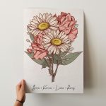Birth Flower Bouquet , Grandmas Garden Print for Mom Our Family Flower Bouquet Gift for Grandma , CUSTOM Personalized Gift