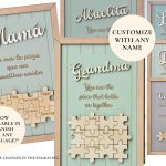 Mom Puzzle Sign Mothers Day Gift from Kids Husband Custom Engraved Wood Sign Piece That Holds Us Together Grandma Gift Personalized Unique