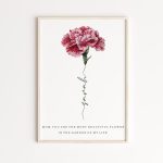 Personalized Carnation Mother’s Day Print - Custom Name Floral Poster - Mom & Kids Gift - Meaningful Mother’s Day Gift