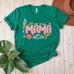 bella canvas 3001 shirt for mom, trendy gift for mother, Mothers Day gift, Floral mom shirt, Mom T-Shirt for Birthday, Cute Mom Shirt