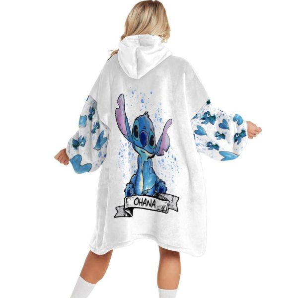 Cozy Oversized Hoodie Blanket - Cute Blue Character Design For Kids & Adults