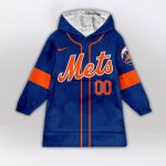 New York Mets Mlb Design Blanket Hoodie Custom Name And Number