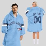 Toronto Blue Jays Mlb Design Blanket Hoodie Custom Name And Number