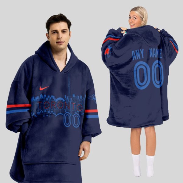 Toronto Blue Jays Mlb Design Blanket Hoodie Custom Name And Number