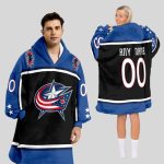 Columbus Blue Jackets Blanket Hoodie Custom Name And Number