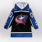 Columbus Blue Jackets Blanket Hoodie Custom Name And Number