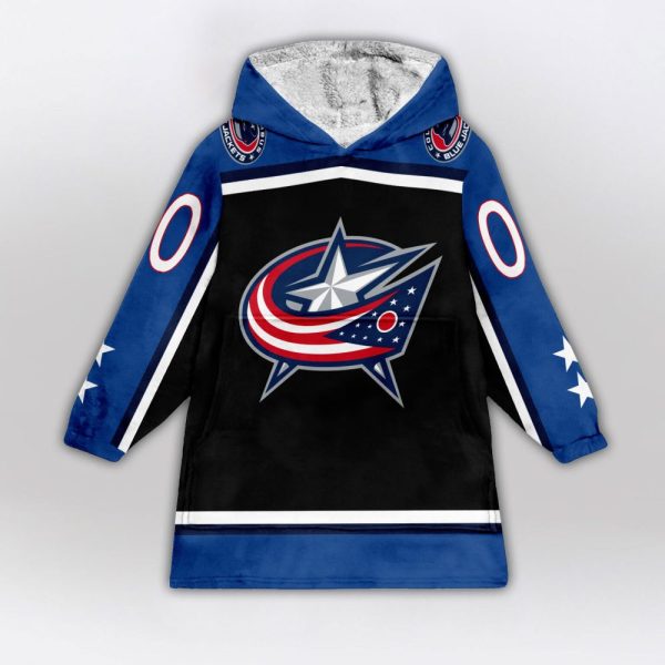 Columbus Blue Jackets Blanket Hoodie Custom Name And Number