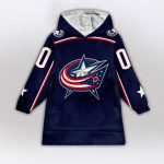 Columbus Blue Jackets Blanket Hoodie Custom Name And Number