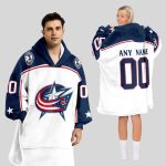 Columbus Blue Jackets Blanket Hoodie Custom Name And Number