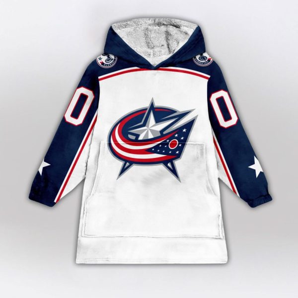 Columbus Blue Jackets Blanket Hoodie Custom Name And Number
