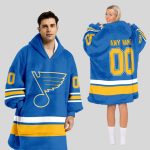 St. Louis Blues Blanket Hoodie Custom Name And Number