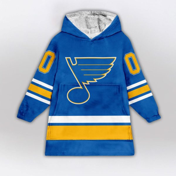 St. Louis Blues Blanket Hoodie Custom Name And Number