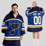 St. Louis Blues Blanket Hoodie Custom Name And Number