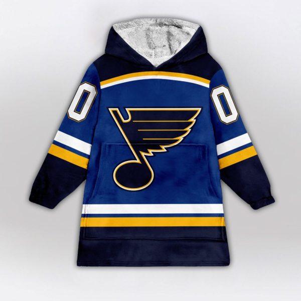 St. Louis Blues Blanket Hoodie Custom Name And Number