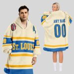St. Louis Blues Blanket Hoodie Custom Name And Number