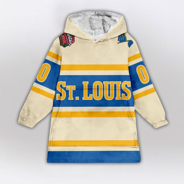 St. Louis Blues Blanket Hoodie Custom Name And Number