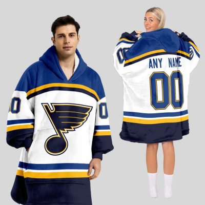 St. Louis Blues Blanket Hoodie Custom Name And Number