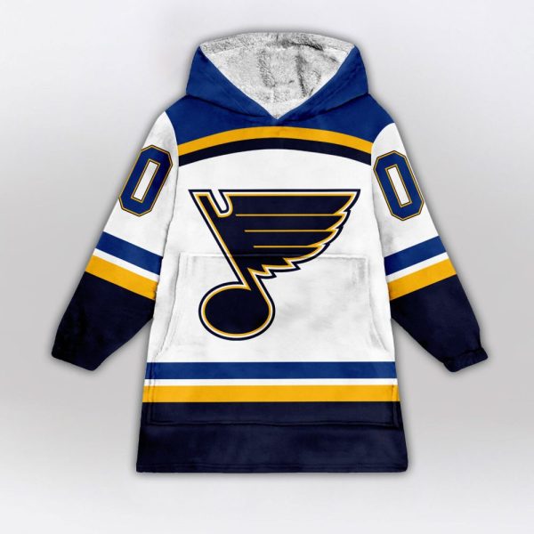 St. Louis Blues Blanket Hoodie Custom Name And Number