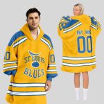 St. Louis Blues Blanket Hoodie Custom Name And Number
