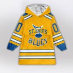 St. Louis Blues Blanket Hoodie Custom Name And Number