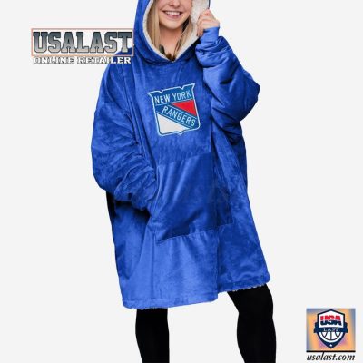 New York Rangers Blue Blanket Hoodie Hooded Blanket