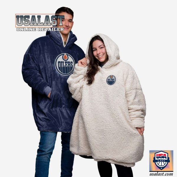 Edmonton Oilers Midnight Blue Blanket Hoodie Hoodie Blanket