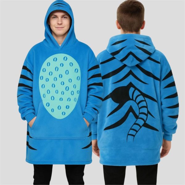 Blue Tiger Cosplay Blanket Hoodie