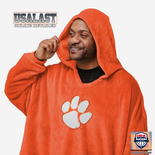 New Ncaa Clemson Tigers Lightweight Blanket Hoodie Hoodie Blanket