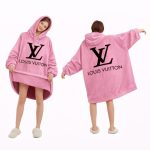 Pink Louis Vuitton Blanket Hoodie , Cozy Wearable Blanket Hoodie