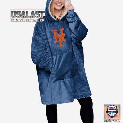 New York Mets Blue Blanket Hoodie Hooded Blanket