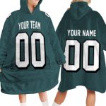 Custom your team name sport Custom your sport team name and number NFL Inspired Football Unisex Blanket HoodieUnisex Blanket Hoodie