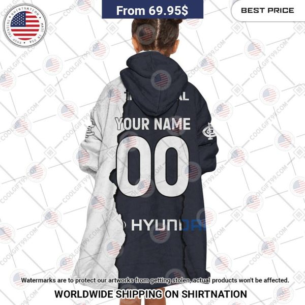 Afl Carlton Blues Mix Custom Hoodie Blanket